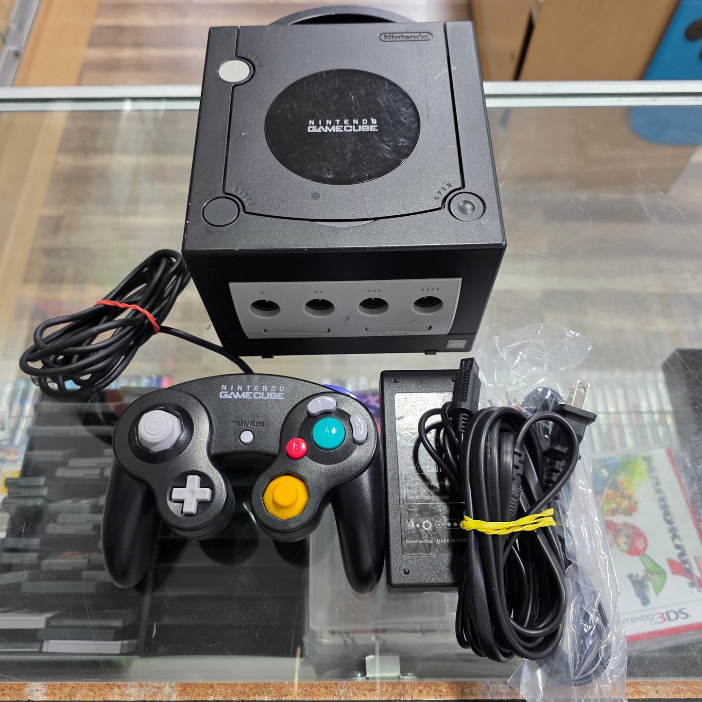 Black GameCube System Gamecube [cables, controller, 3rd party memory card included]