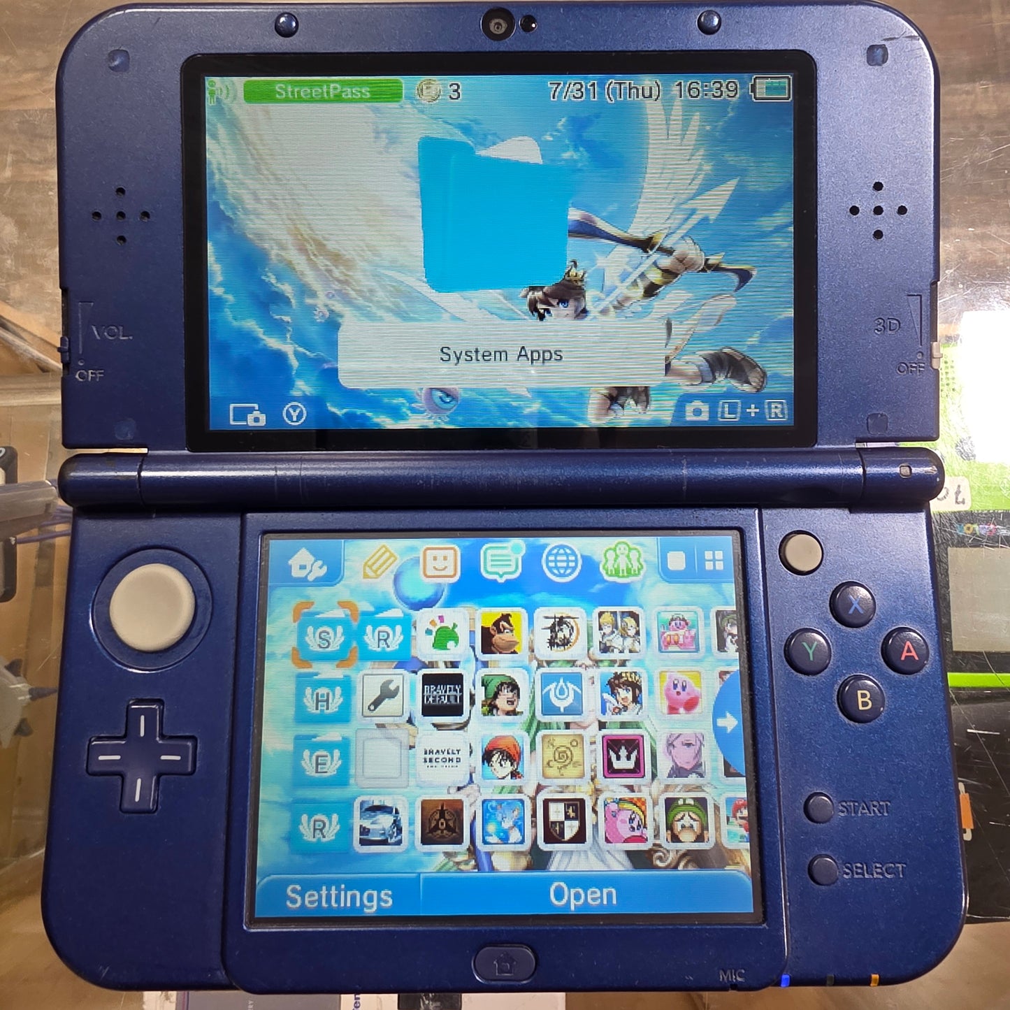New Blue Digital Games Nintendo 3DS LL System Handheld [Charger Included]
