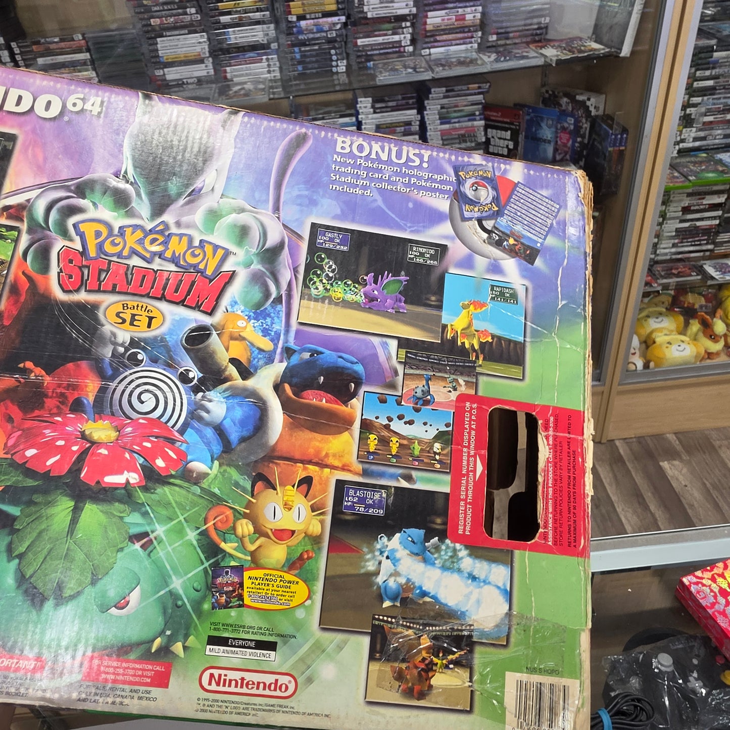 Nintendo 64 System [Pokemon Stadium Battle Set] With Graded Pokémon Card (Porygon PSA 8)