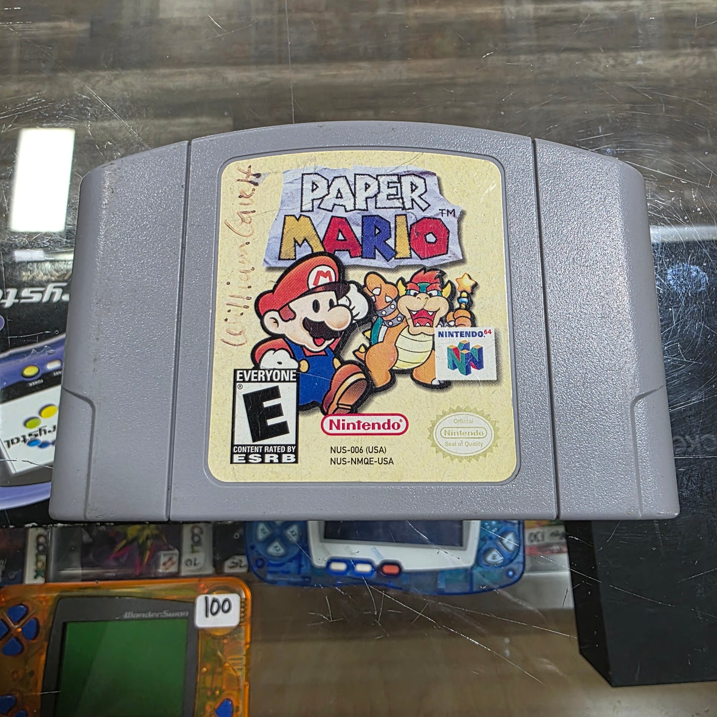 Paper Mario Nintendo 64 [writing on label]