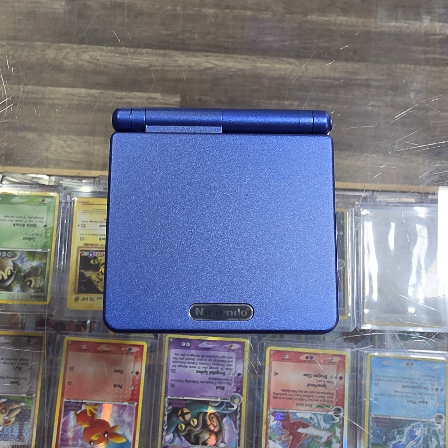 Blue Custom Gameboy Advance SP Handheld System with Charger (001 Model) (Reshell)
