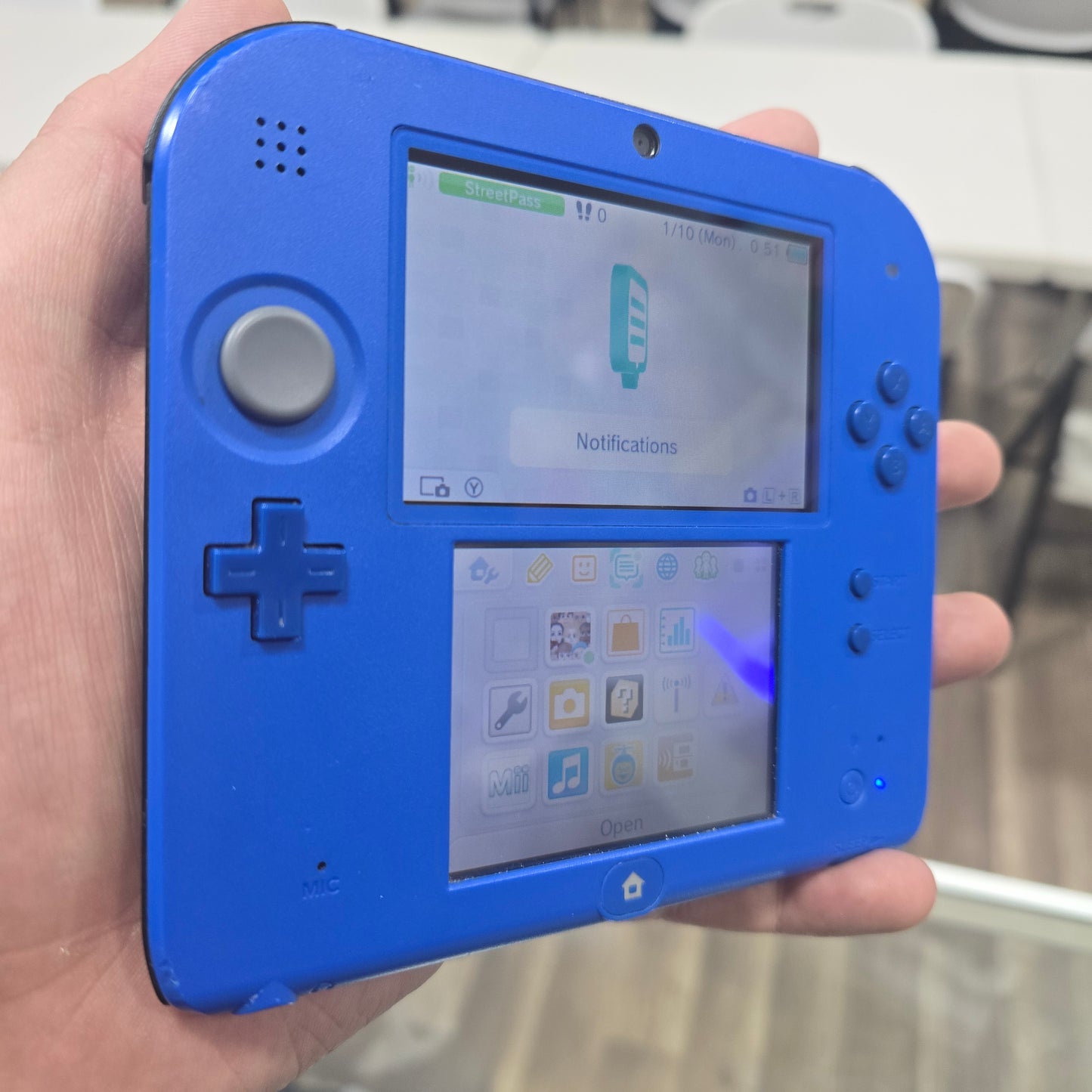 Blue Nintendo 2DS Handheld System with Charger
