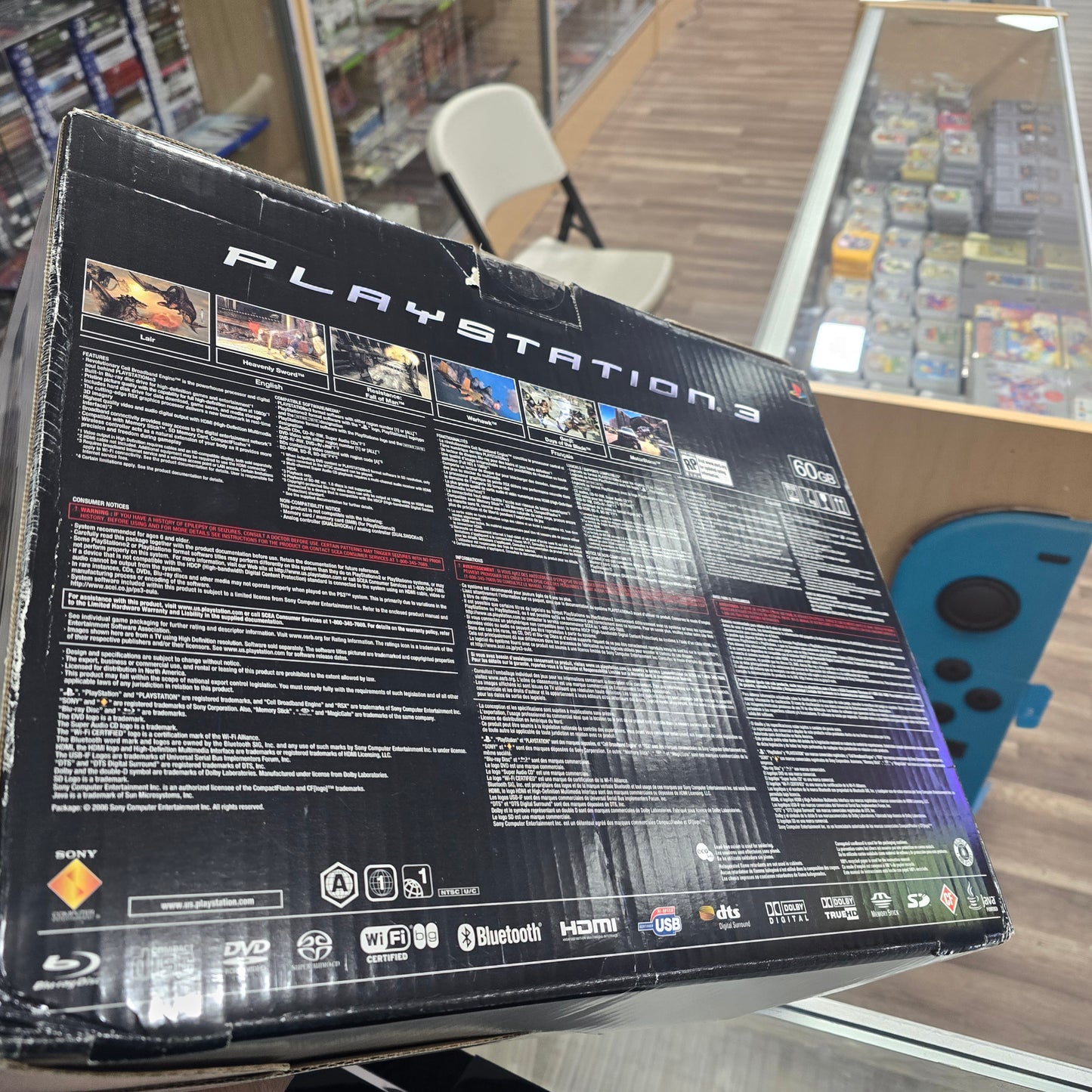 PlayStation 3 Backwards Compatible Model with Controller, Wires, and Box