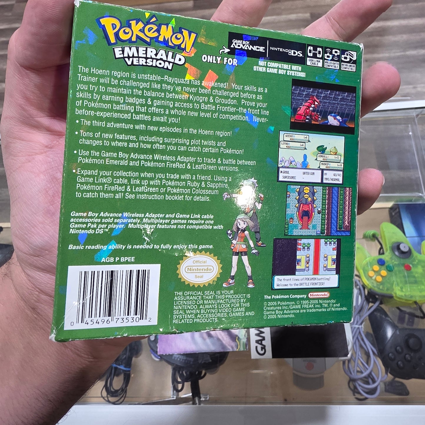 Pokémon Emerald  (BOX ONLY  + INSERTS) WITH BOX PROTECTOR