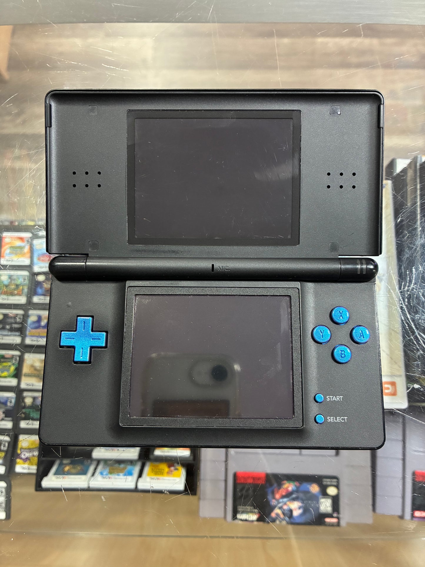 Black Nintendo DS Lite Handheld System with Charger (Custom Buttons)