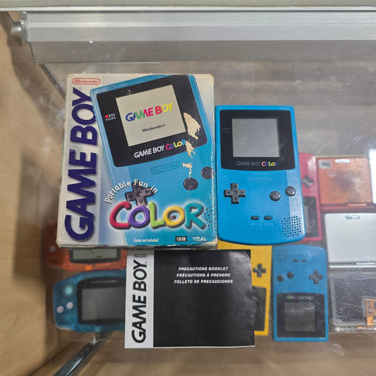 Game Boy Color Teal Handheld System with Original Box