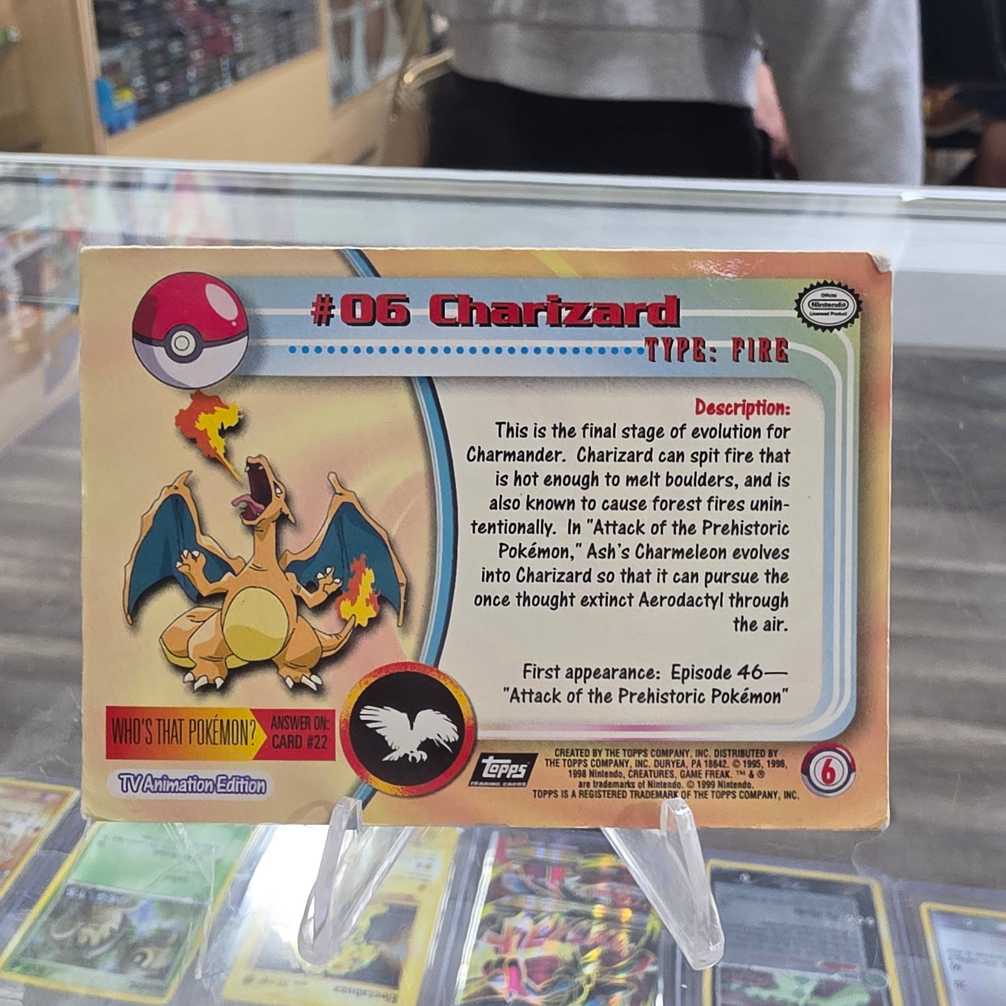 Pokemon Topps Charizard #06 TYPE: FIRE TV Animation Edition