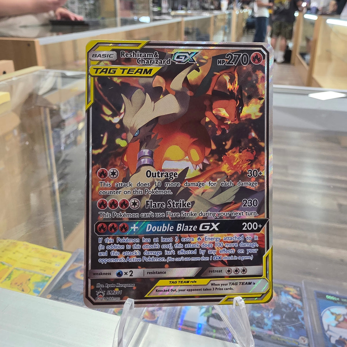 (NM) Reshiram & Charizard GX - SM201 - SM Promos