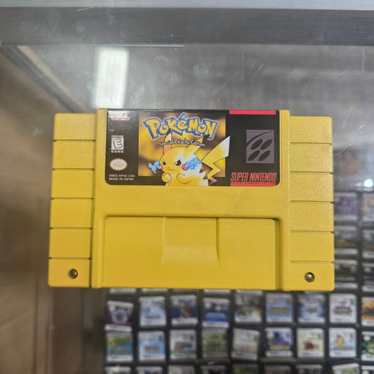 Custom Pokémon Super Nintendo Cartridge with Trade Port (Pokémon Yellow)
