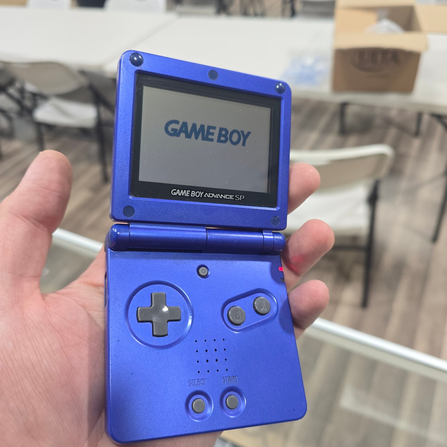 Blue Nintendo Gameboy Advance  SP Handheld System (001 Model) with Charger