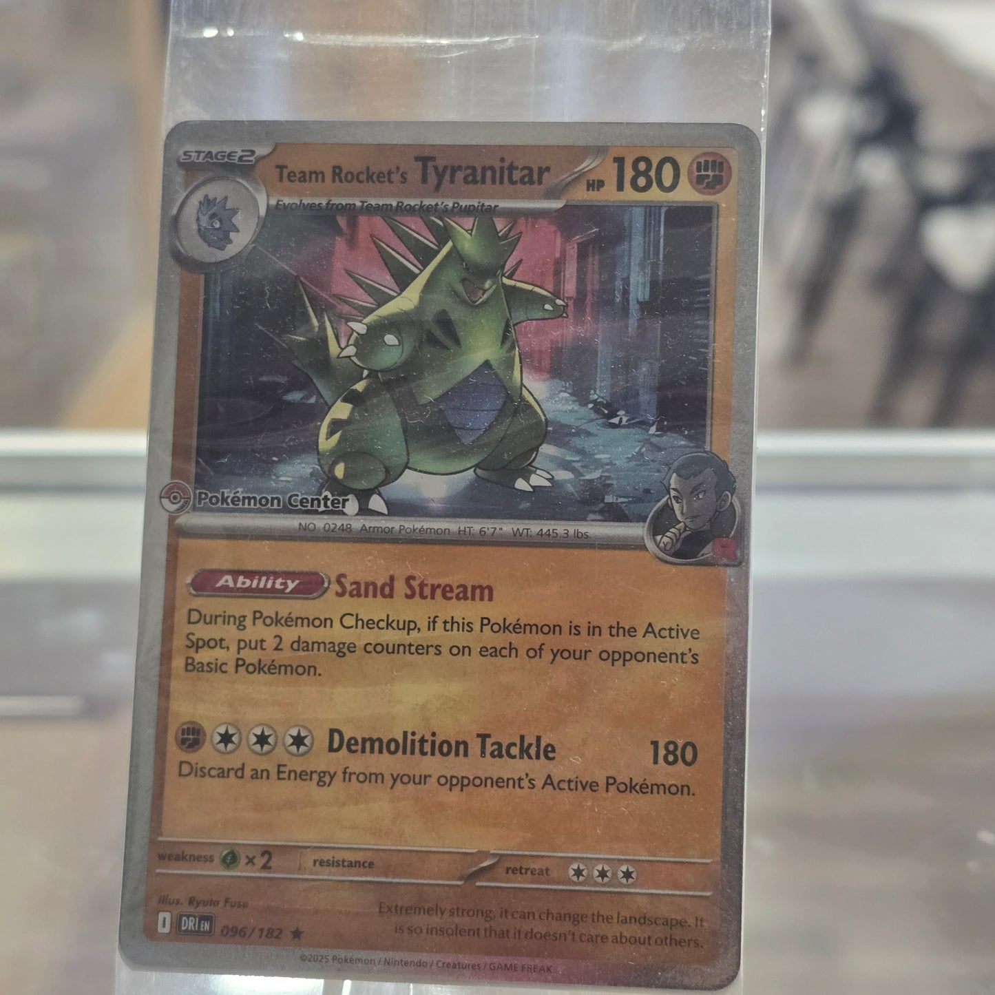Pokemon Center Team Rockets Tyranitar Promo Card 096/182 (Sealed)
