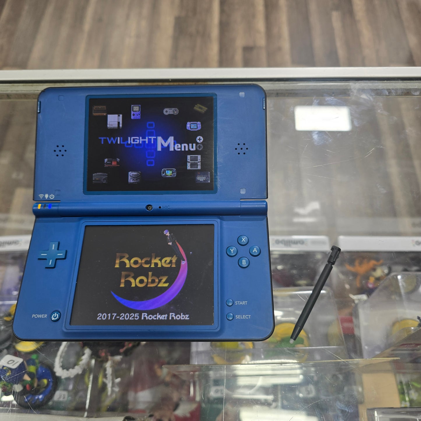Blue Nintendo DSi XL  Handheld System with Charger (Has Twilight Menu)