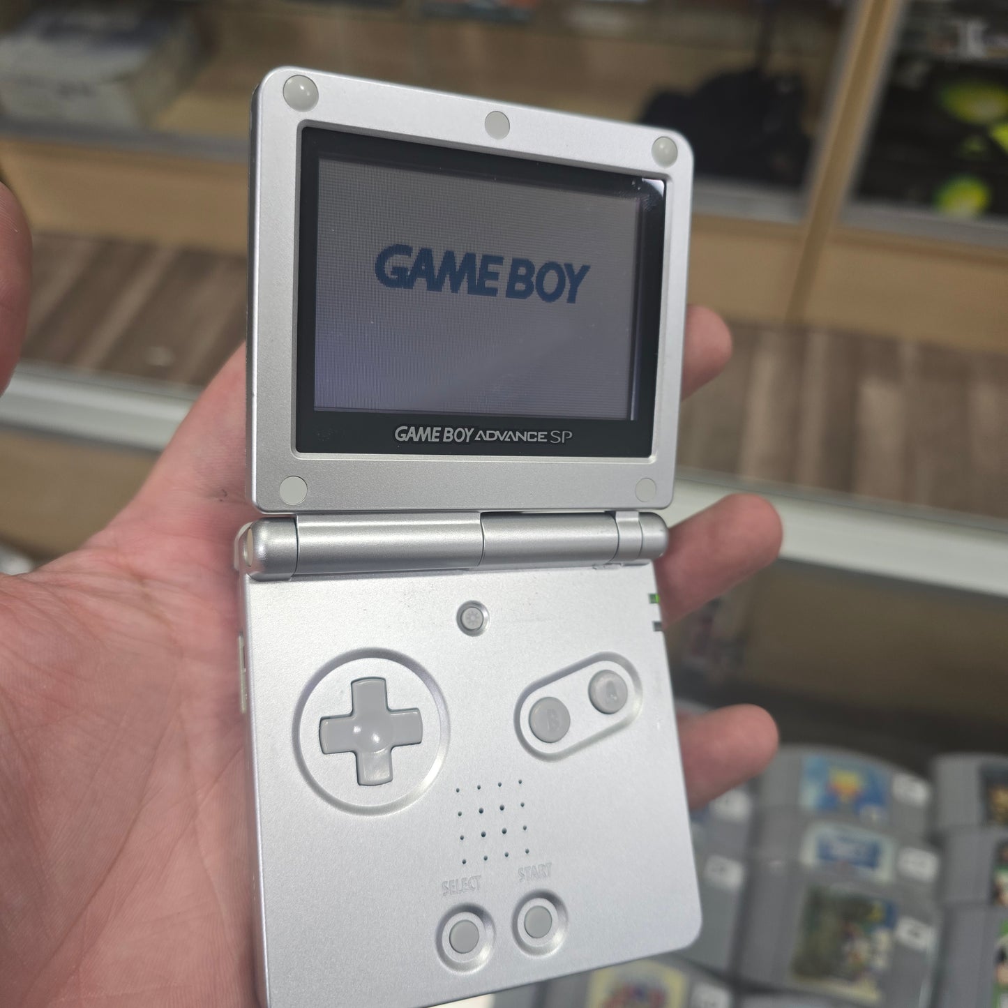 Silver Nintendo Gameboy Advance SP (CLEAN) 001 Model Handheld System with Charger