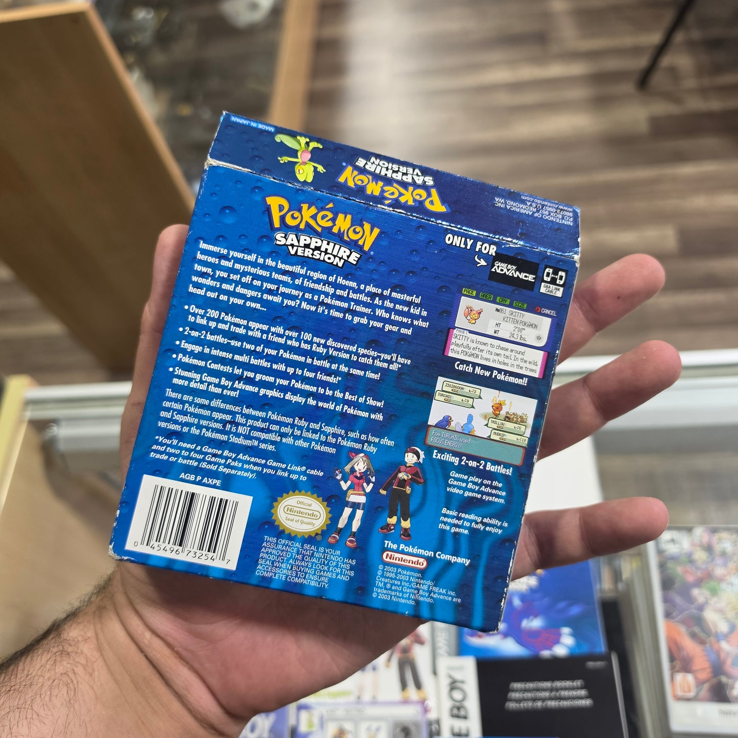 Pokemon Sapphire (Authentic) (Dry Battery) CIB Nintendo GameBoy Advance