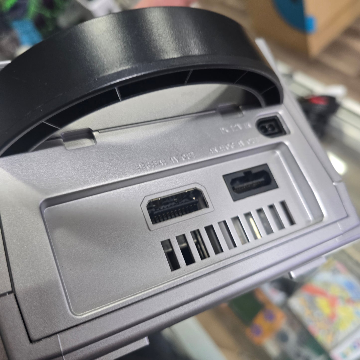 Silver Nintendo GameCube System with One Controller and Wires