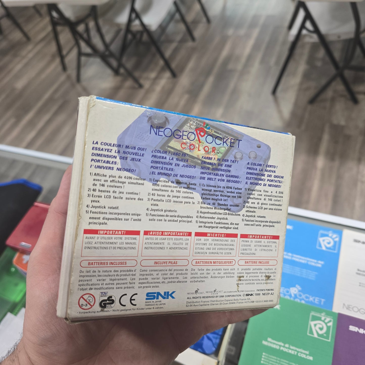 Neo Geo POCKET Color AQUA BLUE Handheld System with Box