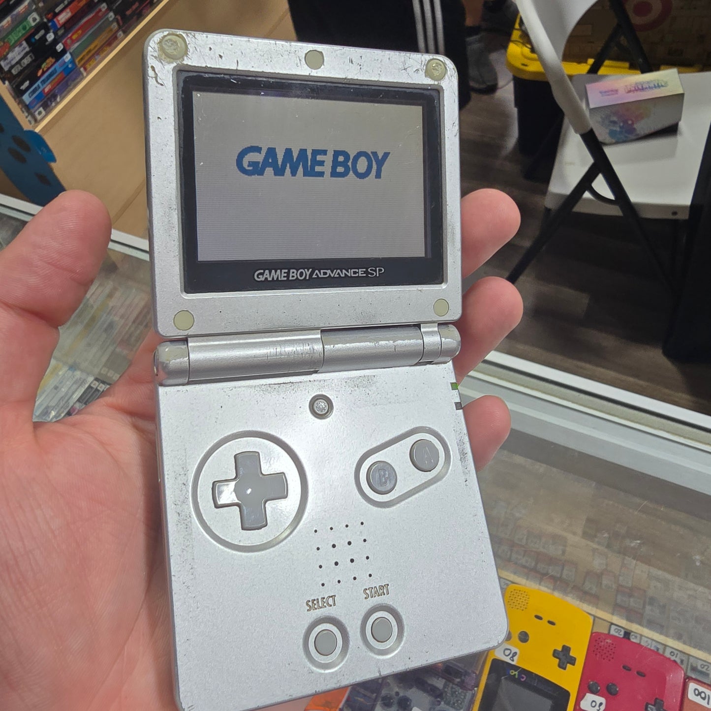 Silver Nintendo Gameboy Advance SP Handheld System with Charger (Rough shell) 001 Model