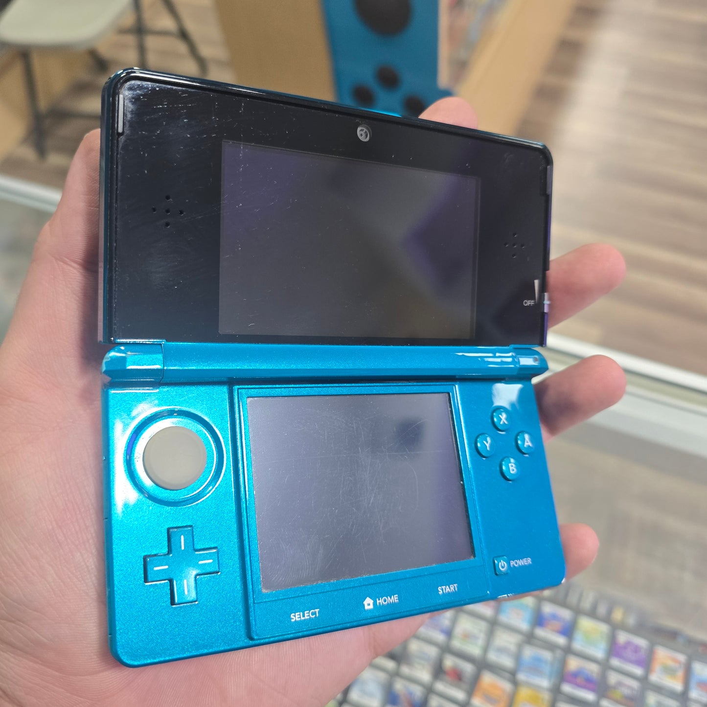 Nintendo 3DS Aqua Blue Handheld System with Charger