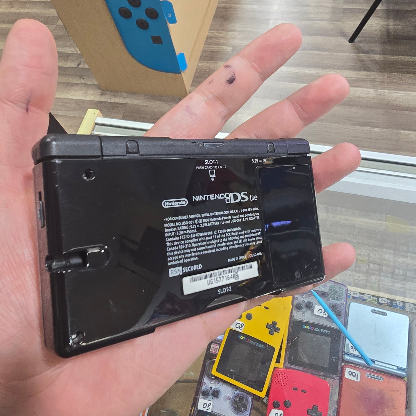 Black Nintendo DS Lite Handheld System with Charger
