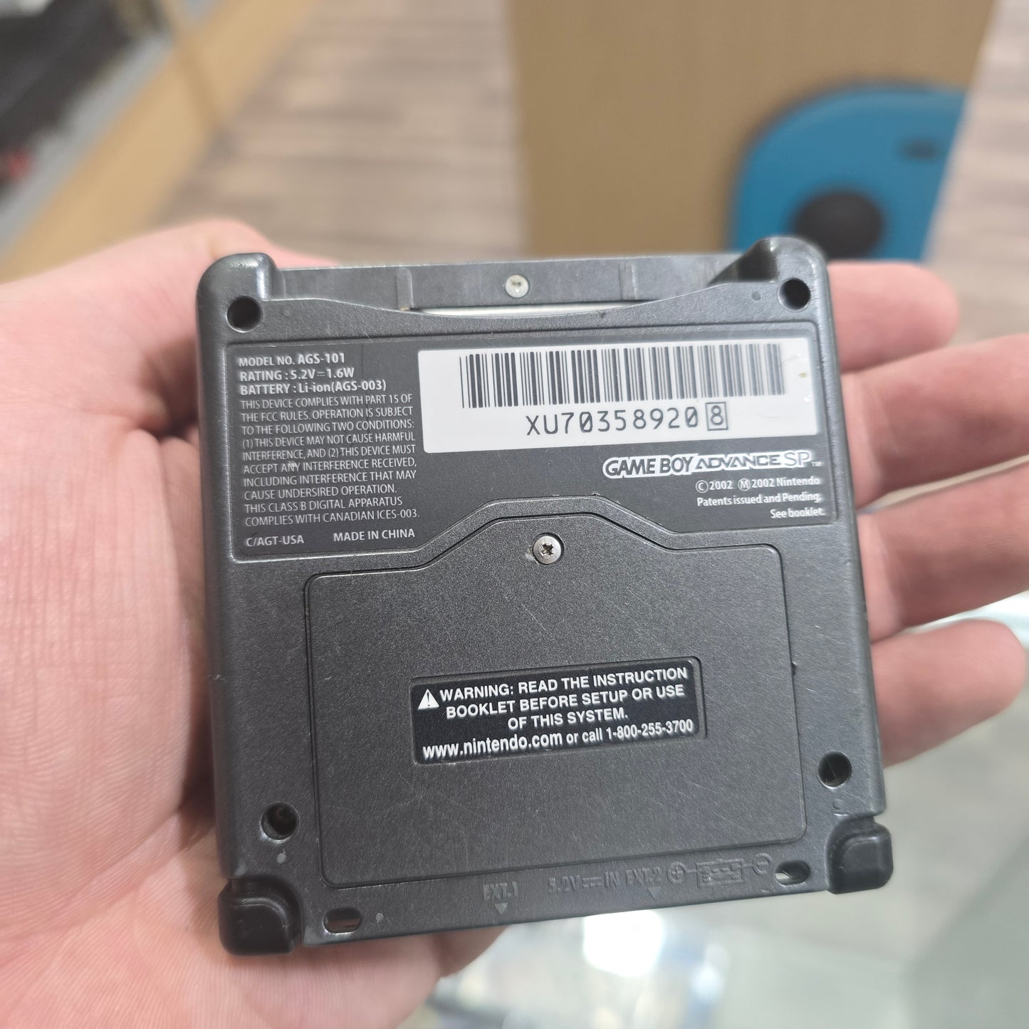 Black Nintendo Gameboy Advance SP 101 Model with Charger