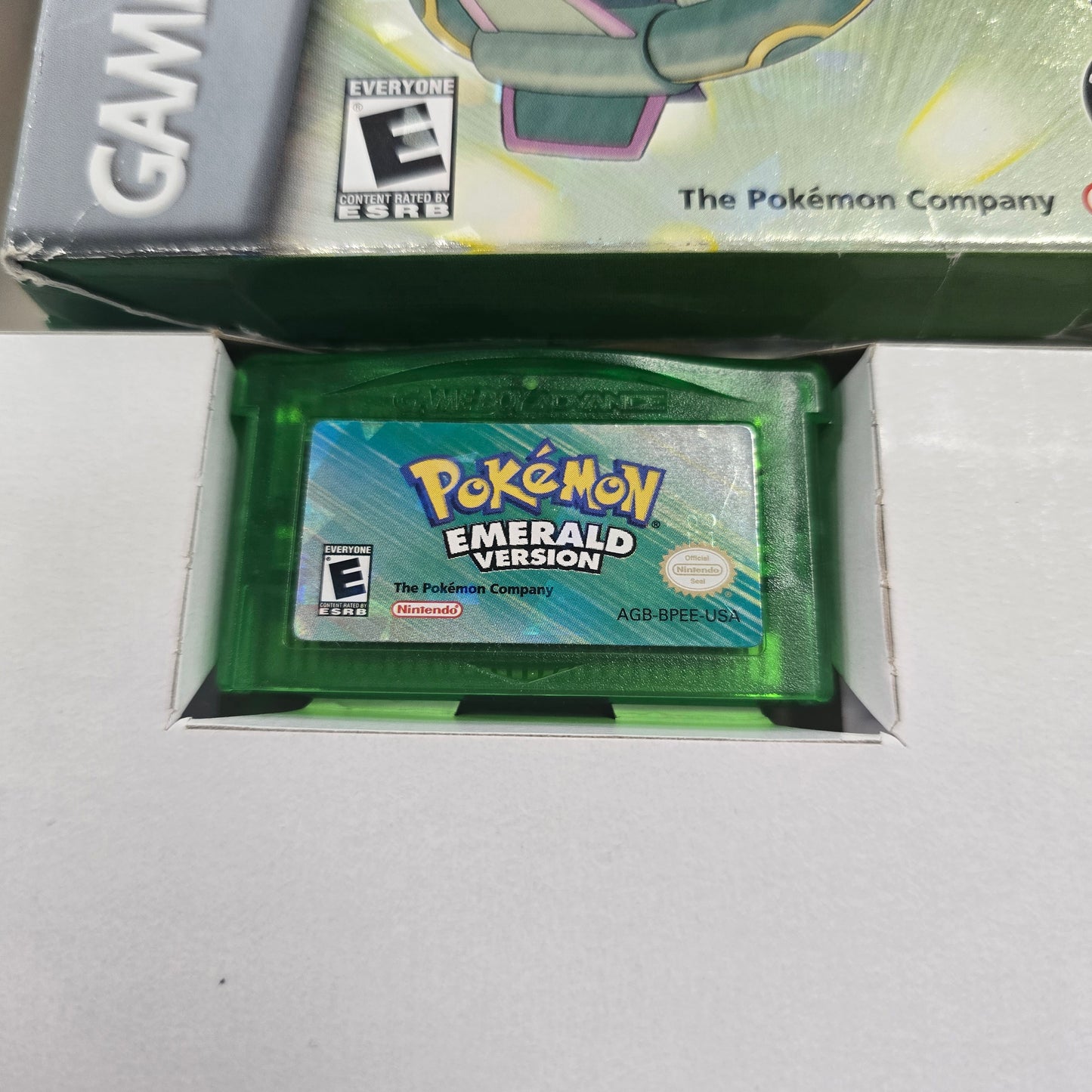 Pokémon Emerald Authentic with Box Protector CIB (Dry Battery)