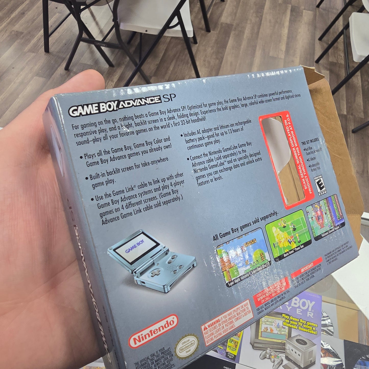Pearl Blue GameBoy Advance SP [AGS-101] CIB (CLEAN)