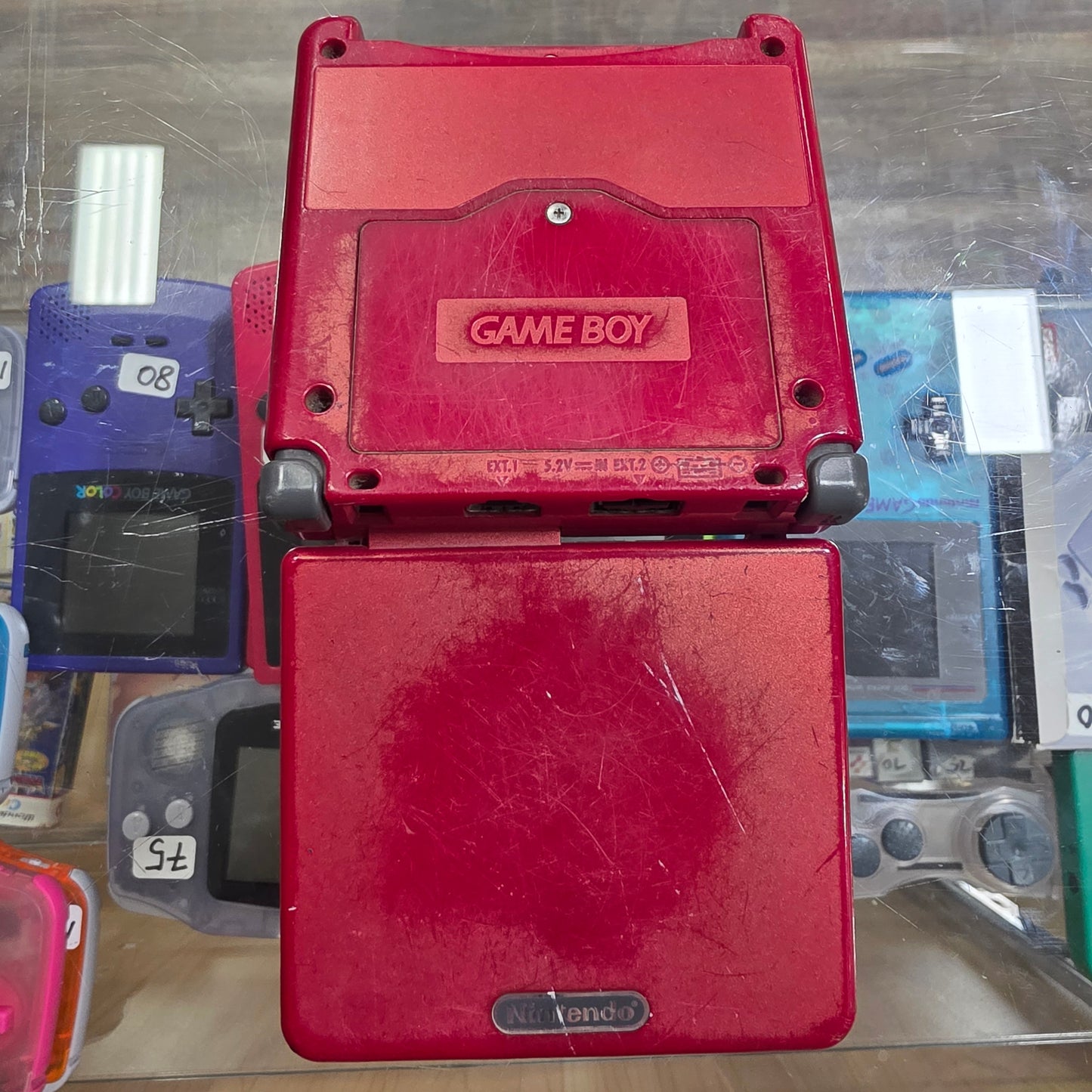 Red Nintendo Gameboy Advance SP [Back Light Doesn't Work] [Poor Condition]