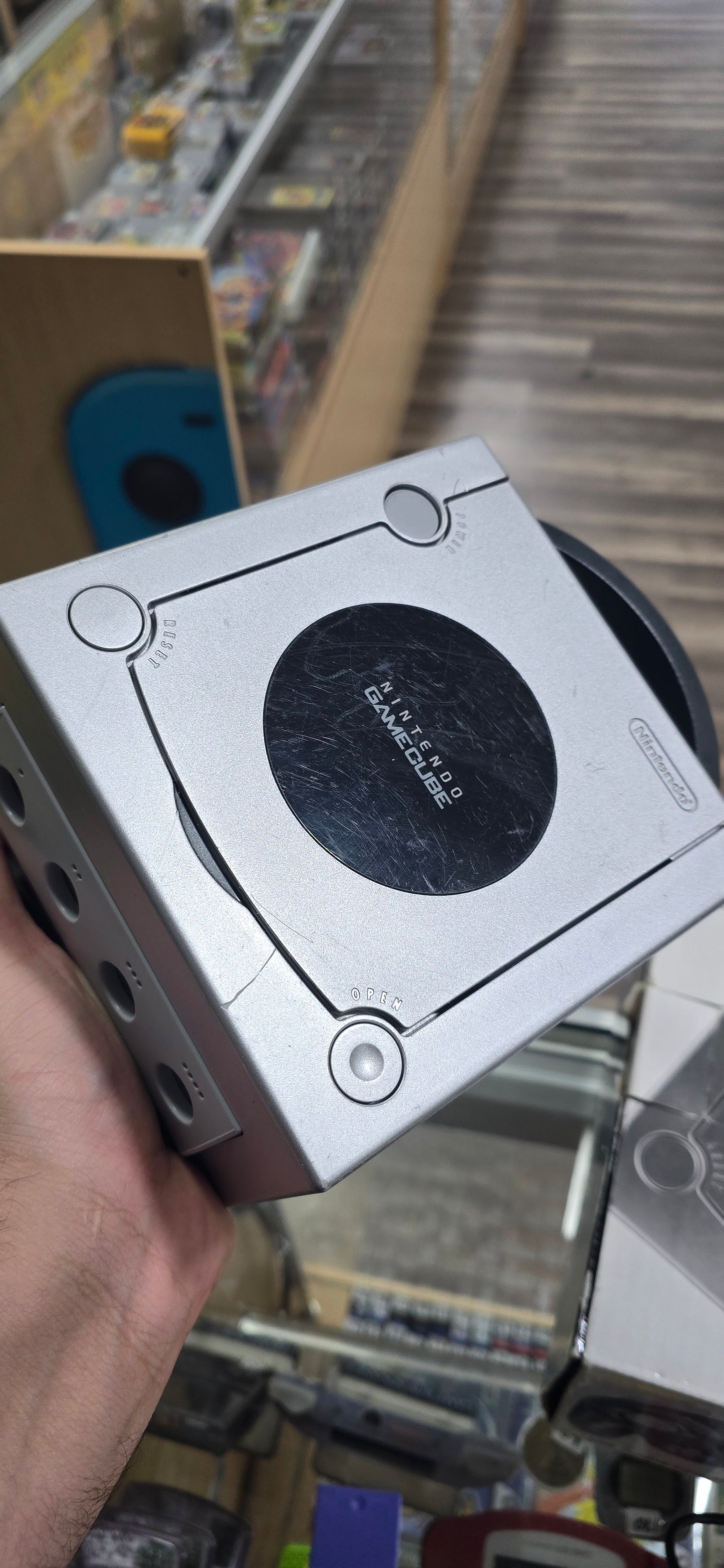Silver Nintendo GameCube System with Box and Controller plus Memory Card