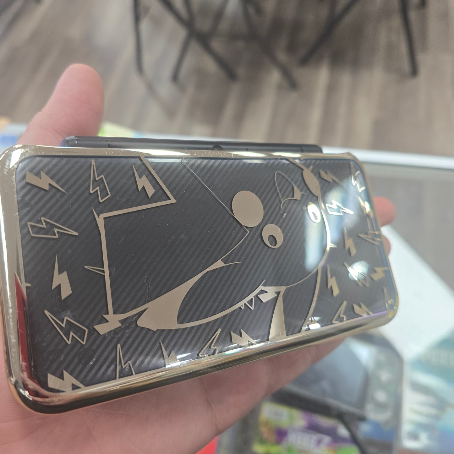 "New" Nintendo 2DS XL Handheld System With Charger and Homebrew Installed with Digital Games (Comes with Pikachu Speical Case Cover)