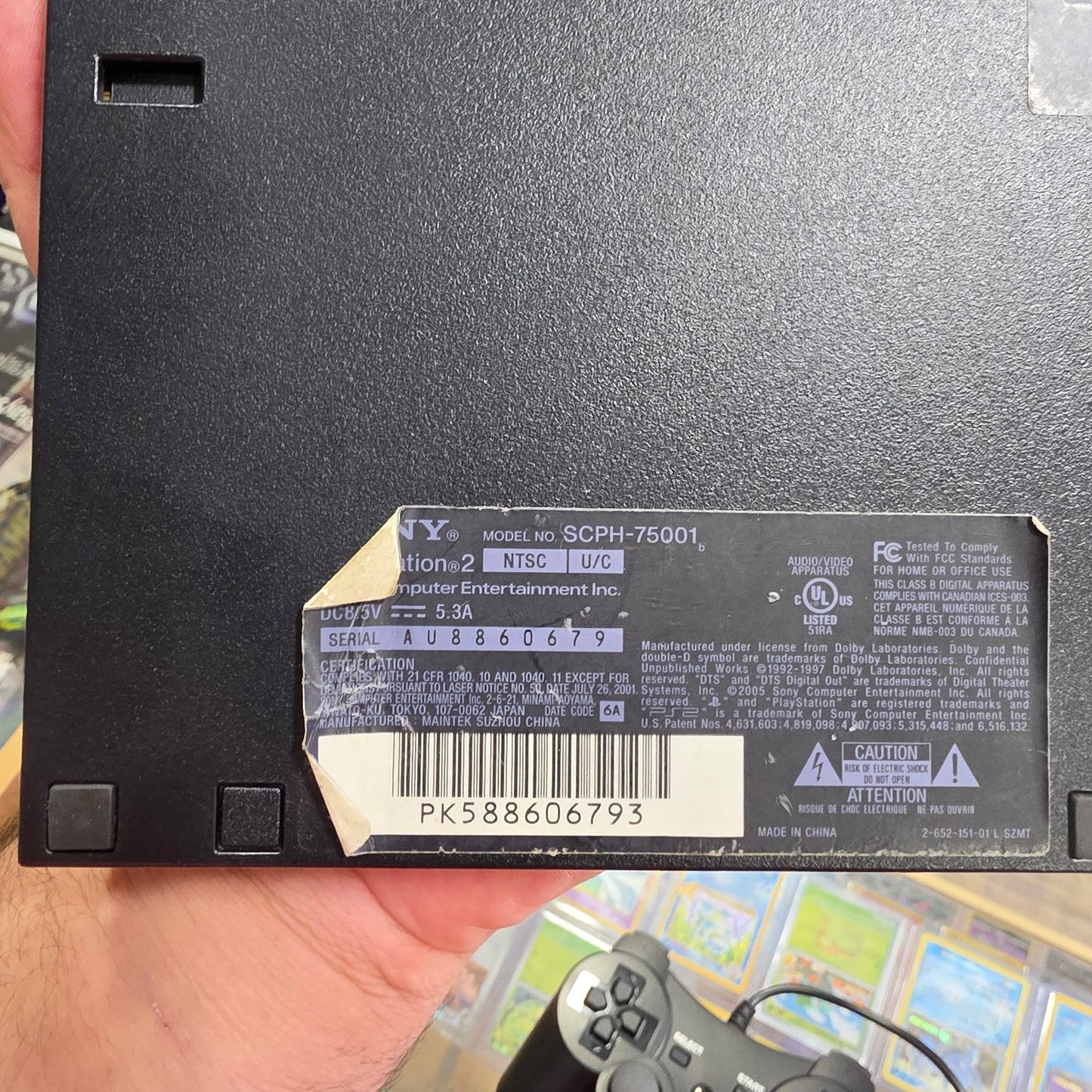 Slim Playstation 2 System [Black] Comes with all wires, controller, and memory card