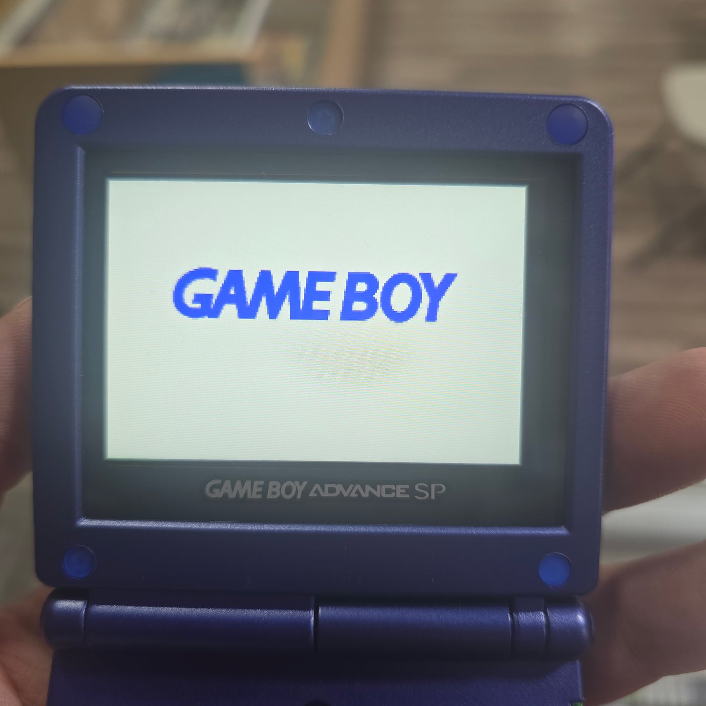 Custom Kyogre Nintendo Gameboy Advance SP Handheld with Charger (Has Brighter Screen) (Very Low Sound)