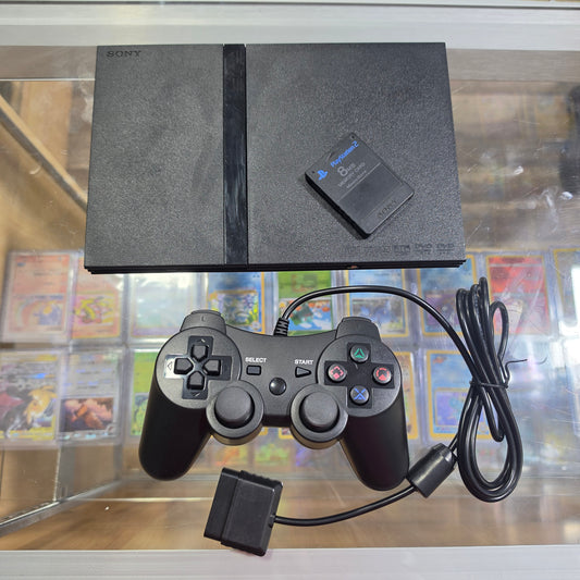 Slim Playstation 2 System [Black] Comes with all wires, controller, and memory card