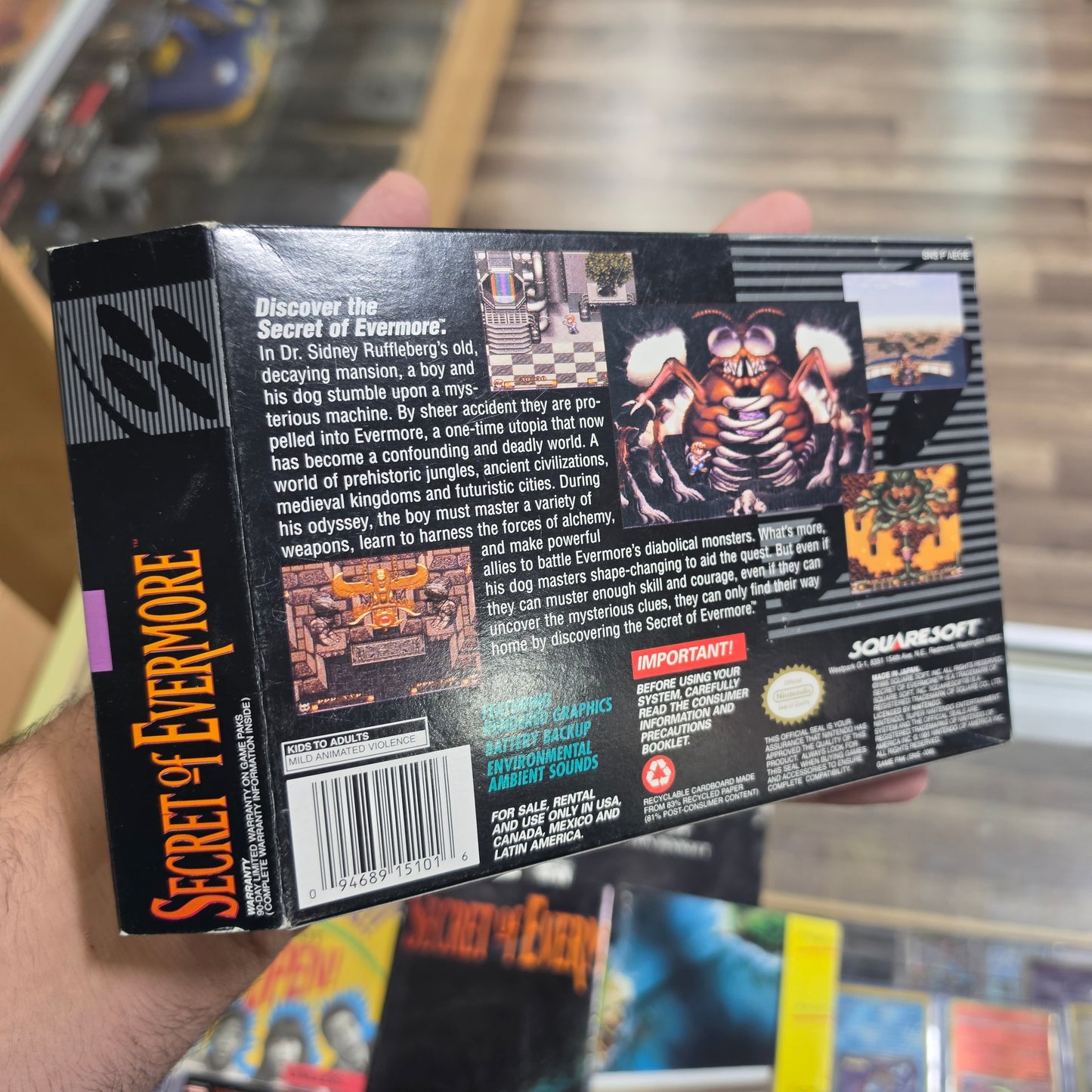 Secret of Evermore Super Nintendo CIB with Poster (NO TRAY)