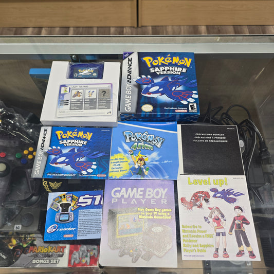 Pokémon Sapphire (Authentic) (LIKE NEW) (VERY CLEAN) (CIB) Nintendo Gameboy Advance