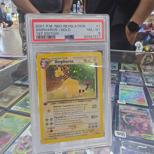 Ampharos - Neo Revelation 1st Edition HOLO (PSA 8)