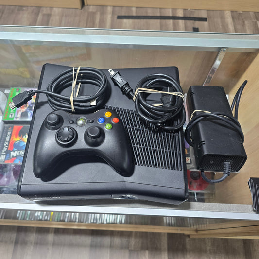 Xbox 360 Slim Matte Black Console with all Wires and one controller 250GB