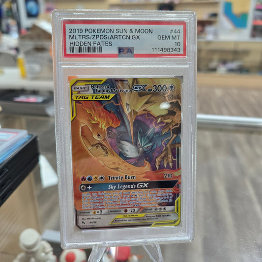 Moltres & Zapdos & Articuno GX - Hidden Fates (PSA 10)