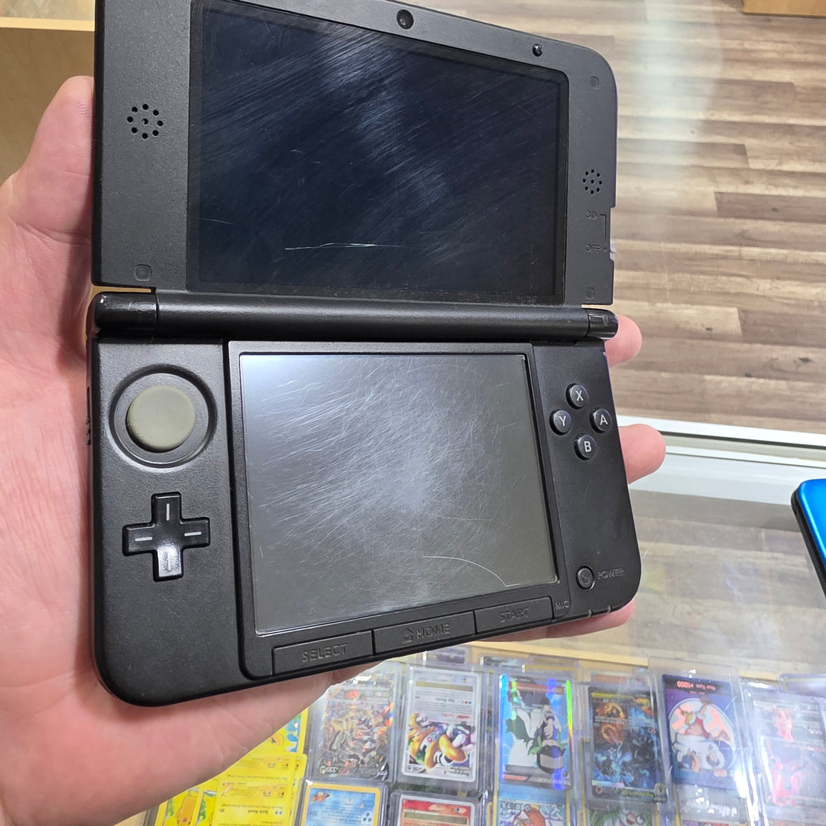 (913) Blue Nintendo 3DS XL Handheld System With Charger (Region Free)(JAPANESE TO US) (CHECK SCREEN)