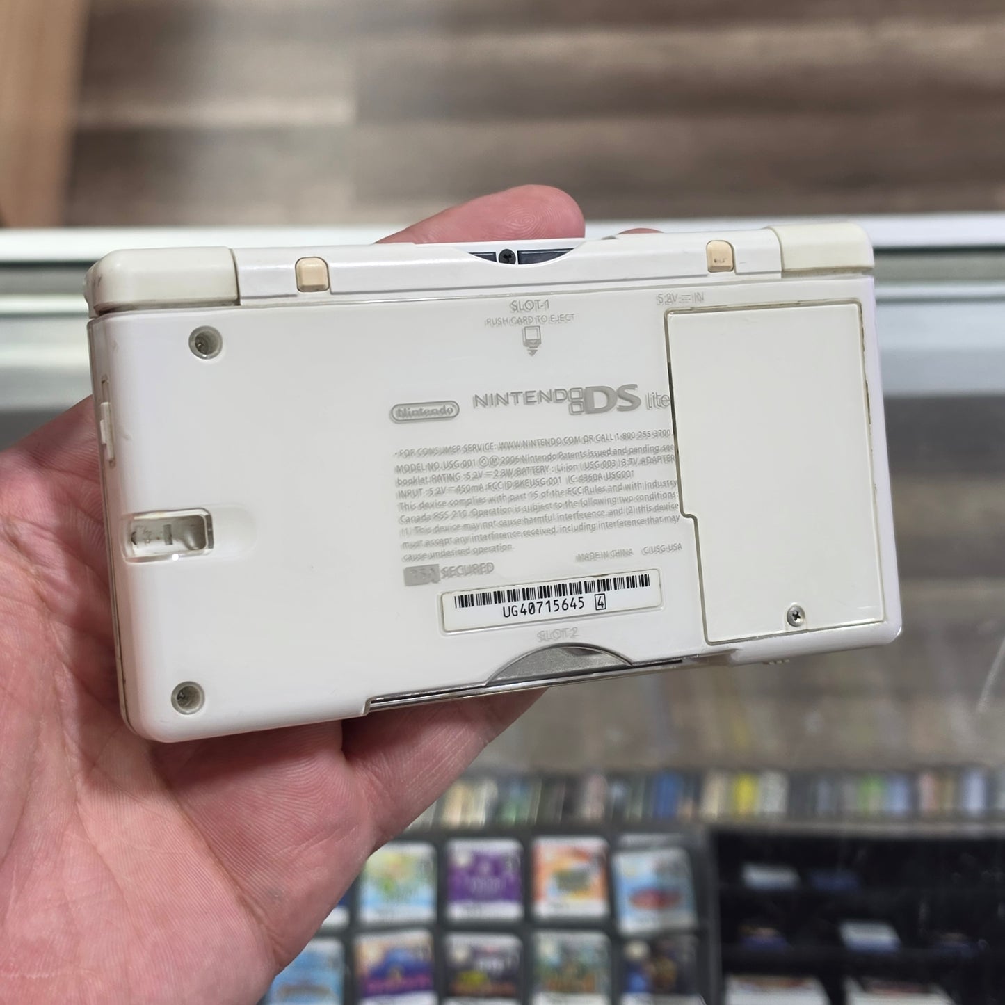 White Nintendo DS Lite Handheld System with Charger