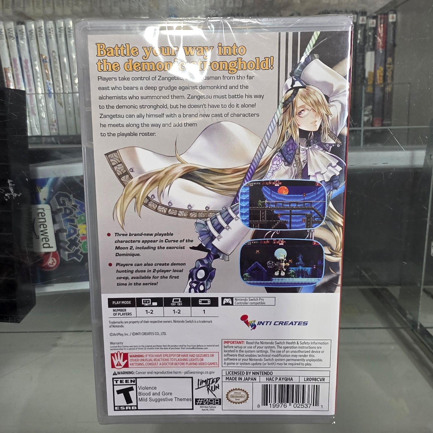 New Sealed Bloodstained: Curse of the Moon 2 Nintendo Switch