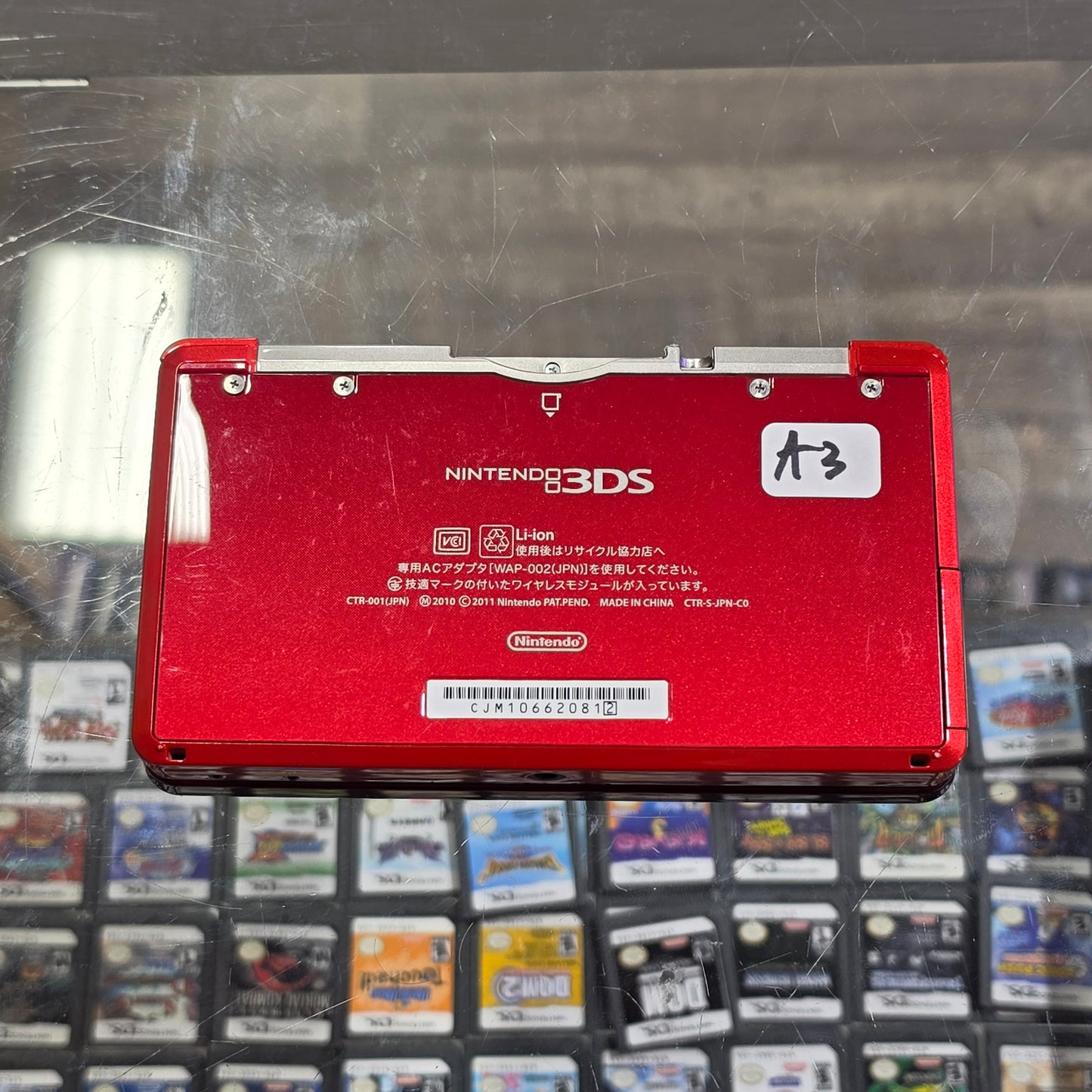 Red Nintendo 3DS Handheld System With Charger (Region Free)(JAPANESE TO US)