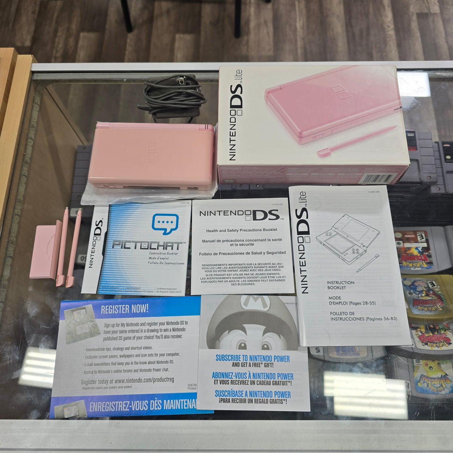 Pink Nintendo DS Lite Handheld System with Box (Clean)