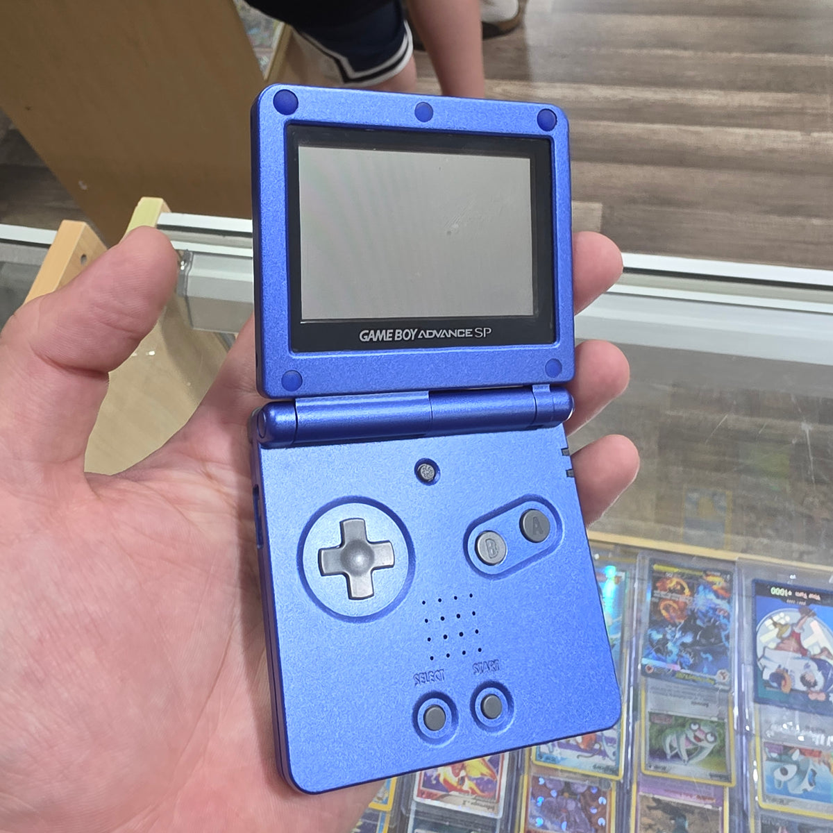 Blue Nintendo Gameboy Advance SP Handheld System w/ Charger Model 001 (RESHELL)
