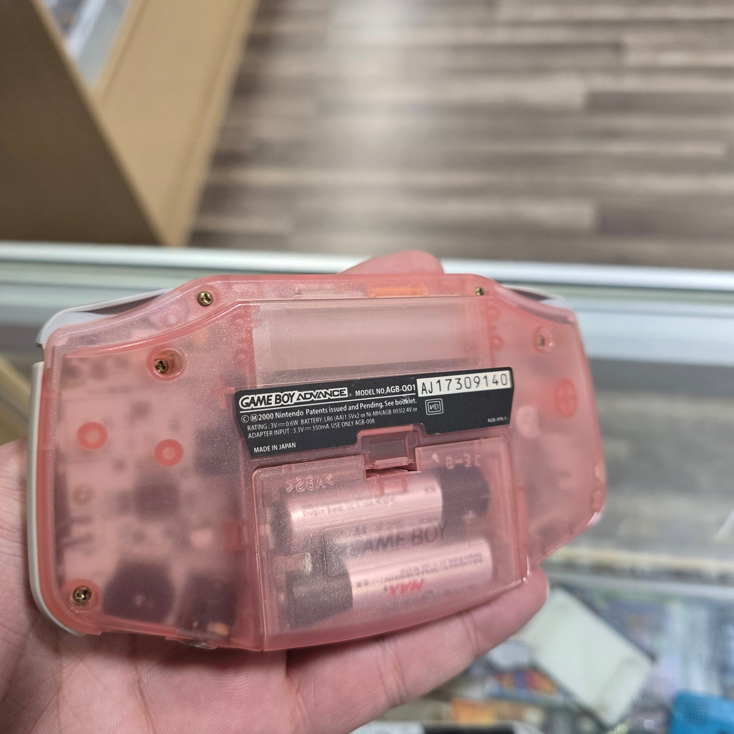Pink Transparent Nintendo Gameboy Advance Handheld System