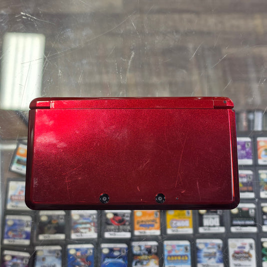 Red Nintendo 3DS Handheld System With Charger