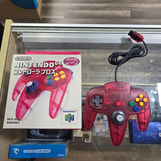 Clear White & Red Controller JP Nintendo 64 in Box