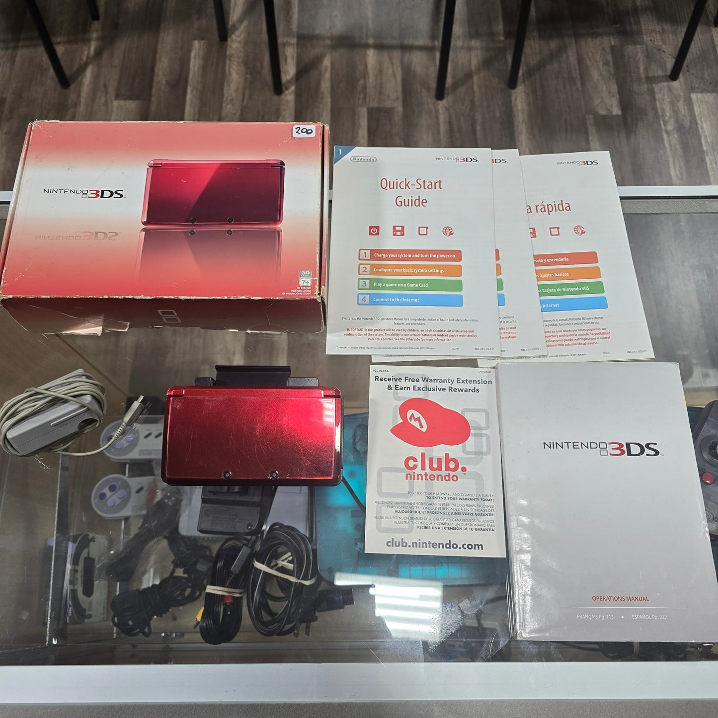 Nintendo 3DS Flame Red CIB with Homebrew