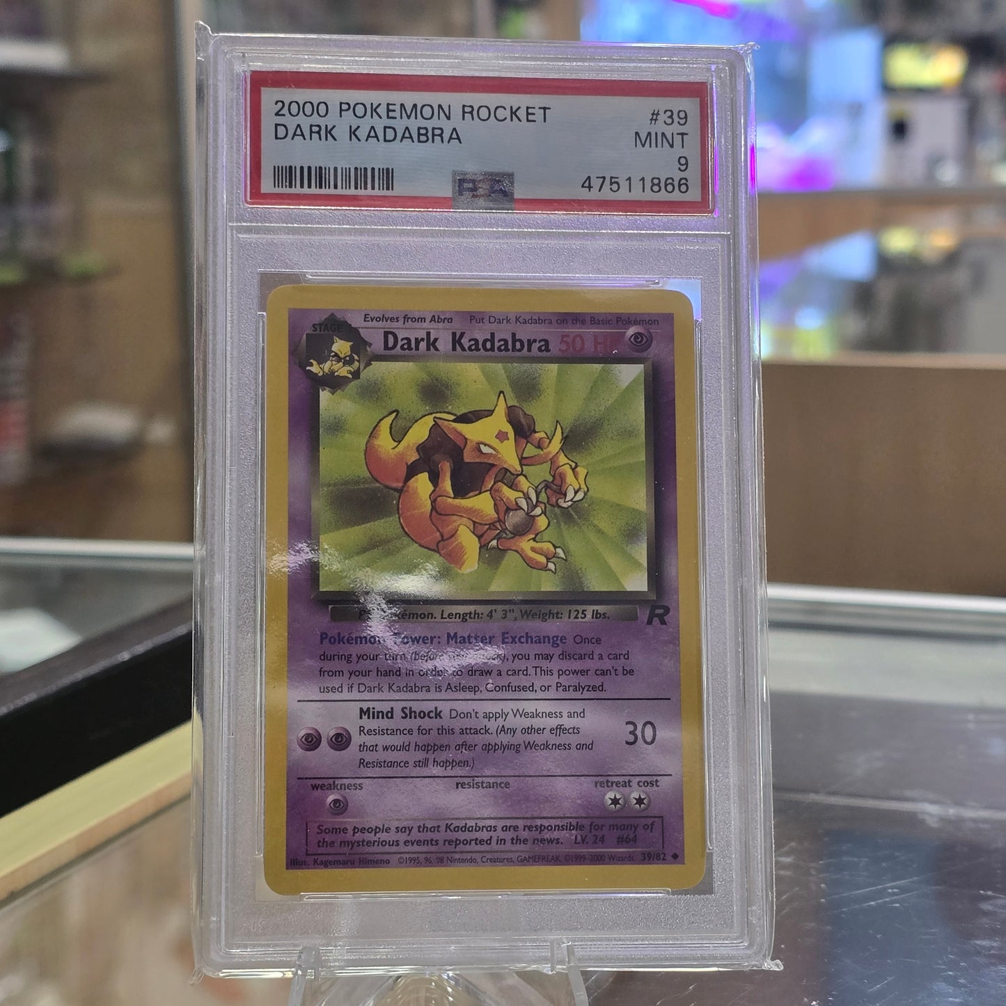 Dark Kadabra - Team Rocket PSA 9