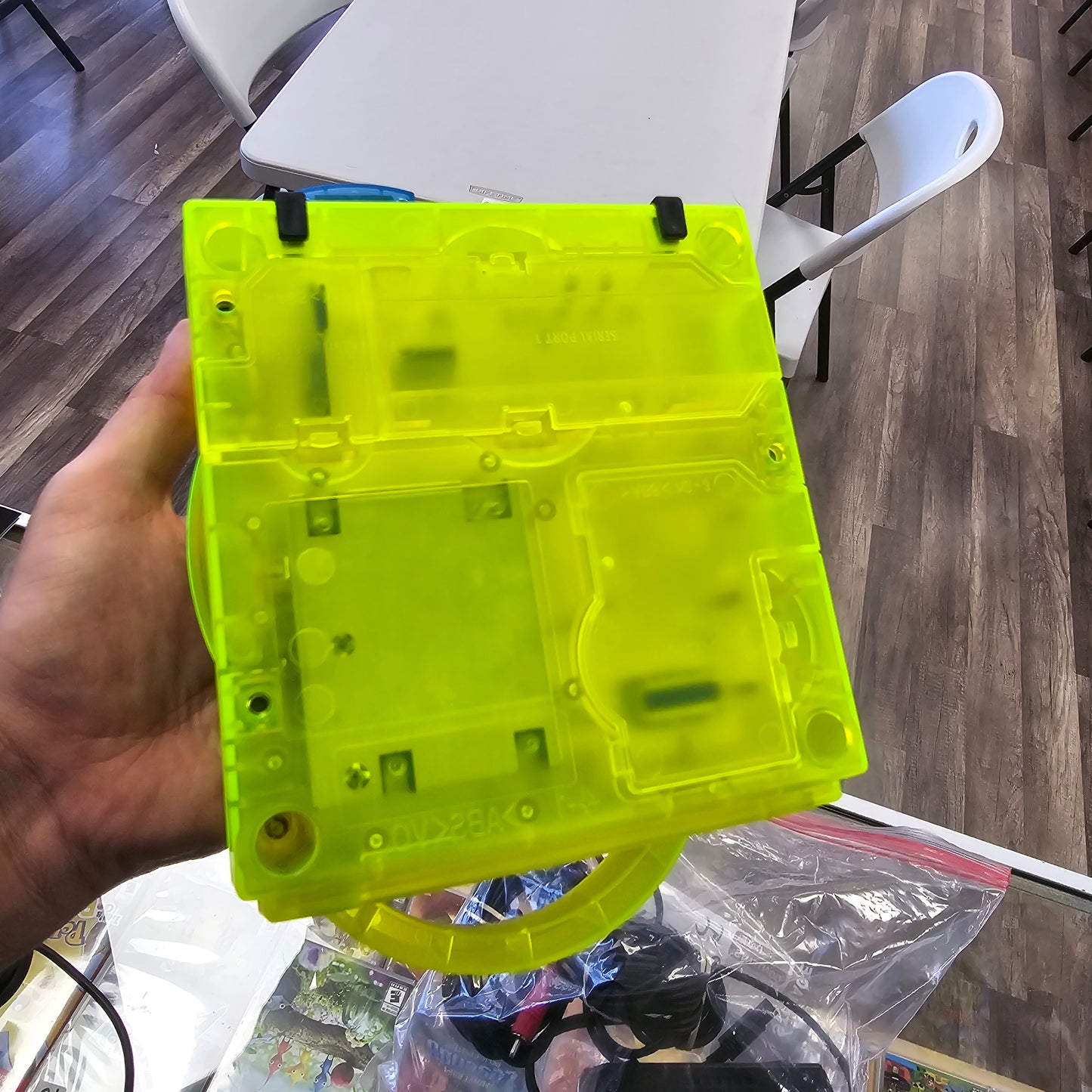 Custom Modded Nintendo GameCube System with New Green Transparent Shell