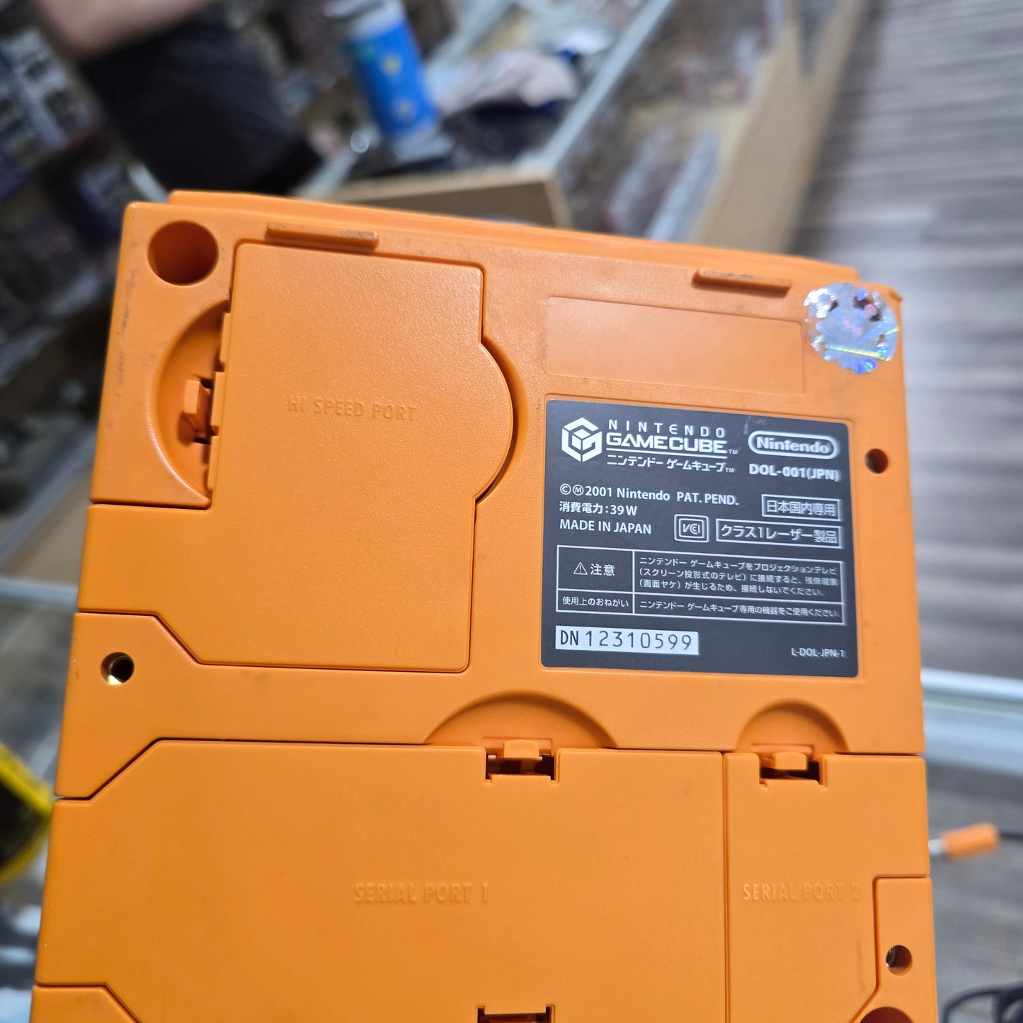 Spice Orange Nintendo Gamecube System with all Wires and one Matching Controller